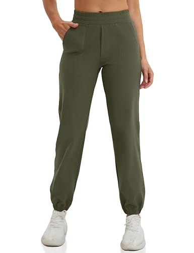 VOOVEEYA Women's Relaxed Yoga Pants, Workout Joggers with Pockets High Waisted Casual Jogging Pants