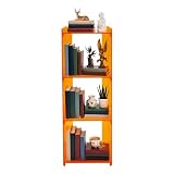 awolsrgiop Acrylic Bookcase, 3 Tier Cube Storage Bookshelf Standing Display Bookshelf Corner Storage Shelves Display Shelf Home Decor Furniture for Living Room, Bedroom, Office Orange