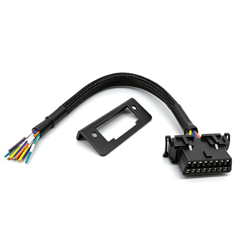 JUTA OBD2 J1962 gniazdo na otwartym przewodzie – 16-pinowy kabel zastępczy OBDII do samodzielnego montażu – wytrzymały kabel z tulejkami kablowymi – odporny na korozję – 30 cm