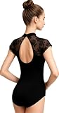 BAKPH Women Turtleneck Cap Sleeve Dance leotard for Ballet(XW256198-06-S)