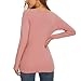 WOWENY Women Thermal Long Sleeve Shirt Fleece Lined Basic Fitted Tops Lace V Neck Undershirts Winter Tight Base Layer(Pink,M)