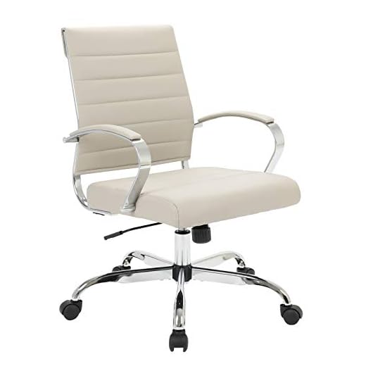 LeisureMod Benmar Modern Mid-Back Adjustable Swivel Leather Office Chair (Tan)
