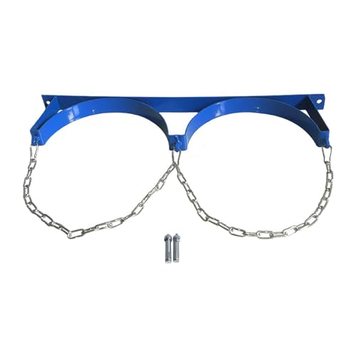 KLFEXVP Soporte for Cilindro de Gas Soporte for Tanque Soporte de Pared Soporte de Metal Cilindros Comprimidos Cadena de Seguridad Soporte for Tanque de expansión, Doble Azul