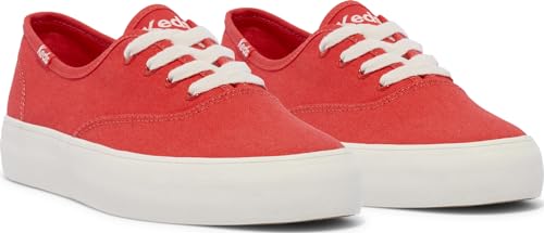 Keds Women's Champion Gender Neutral Sneaker, RED Canvas, 7 M