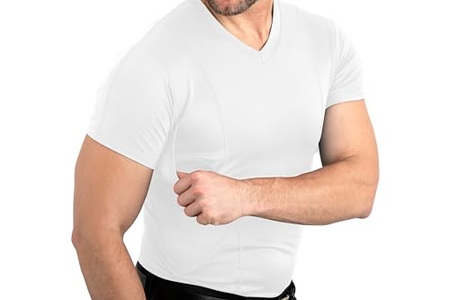 Concealed Carry Holster Shirt | Quick Access Open Pocket with Large Storage | Mens V-Neck3
