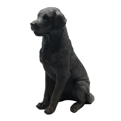 JoResona Statue de chien noir, sculpture de chien labrador retriever, ornement décoratif pour la maison, le bureau, l'étagère, cadeau unique