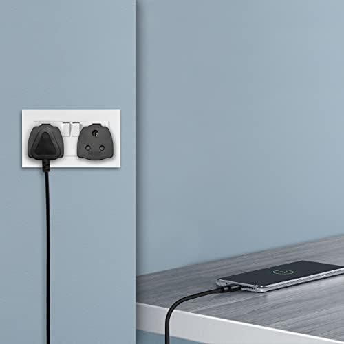 2-PACK Indian to UK Plug Adapter,SHUOMAO 3 Pin Indian to 3 Pin UK Plug Adaptor,India/Pakistan/Sri Lanka to to UK Converter Plug Travel Adaptor with 5A Fuse,for Type D Appliance(Black)