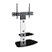 Produktbild King TV Ständer Standfuß fur 32" - 60" Zoll LCD/LED/Plasma Fernseher Fernsehtisch mit Halterung inkl. Kabelführung (Rundes Quadrat, Weiß/Schwarz)