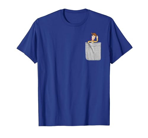 Disney Pixar Toy Story Woody Faux Pocket Graphic T-Shirt T-Shirt, Men, Royal Blue, Large
