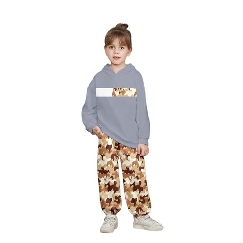 Conjunto de trajes para niños de sudadera con capucha y manga larga con pantalones de camuflaje