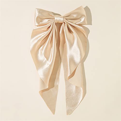 Pinza para cabello grande con lazo estilo francés Champagne miniatura 2