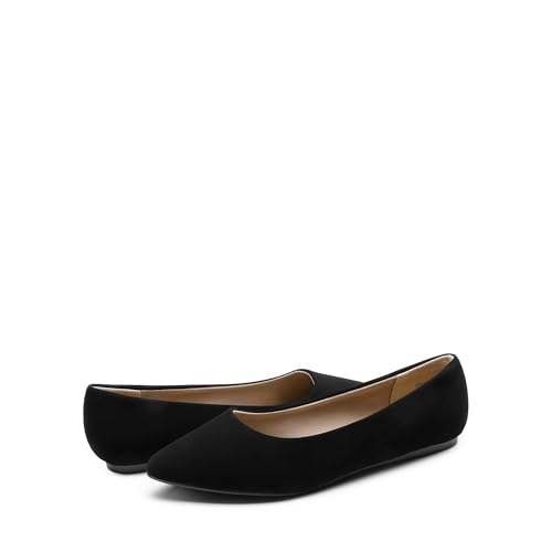 DREAM PAIRS Womens Ballet Flat Slip-on Rhinestone Ballerina Pumps Shoes Loafers,Size 5.5,Black,Sole-Shine - Image 4