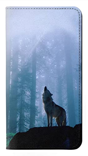 Etui pour Samsung Galaxy A56 en cuir de haute finition motif loup