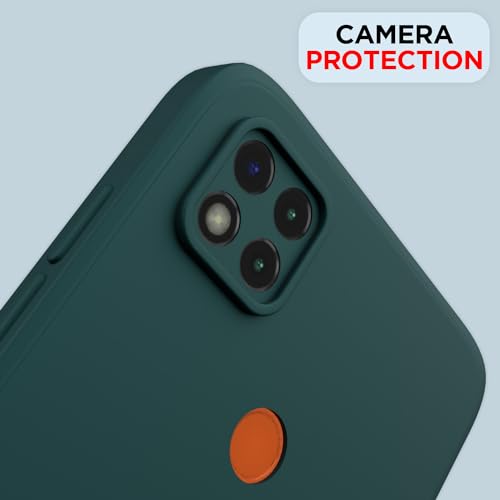 Image of Outlouders Back Cover for Redmi 10A / 10A Sport /Redmi 9 /9 Activ / 9C / Poco C31 | Camera Protection | Durable Soft Matte Silicone Bumper Case (Green)