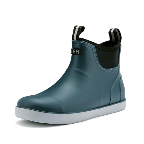 Best Men's Rain Boots for Walking: Top Picks 11 CKWLXQY Men's Deck Boots, Waterproof Ankle Rain Boots Men Anti-Slip Traction, Outdoor Rubber Fishing Garden Boots High-Performance Shoes for Farming