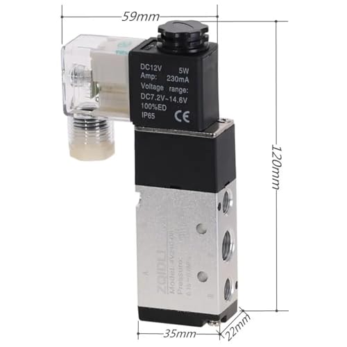 Électrovanne 4V210-08 24V commutation rapide 5 voies 2 positions - 4
