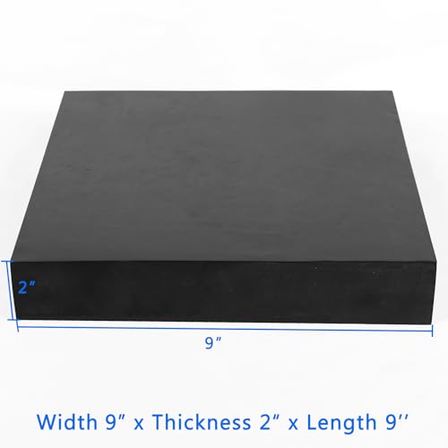 Image of WochiTV Solid Rubber Sheets Strips, 9 inch Wide x 2 inch Thick x 9 inch Long Neoprene Rubber Rolls Perfect for DIY Gasket Material, Sealing, Liner, Shield, Padding, Mat
