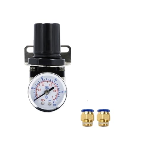 Régulateur AR2000-02 G1/4 de compresseur avec manomètre réglable et raccords 10mm