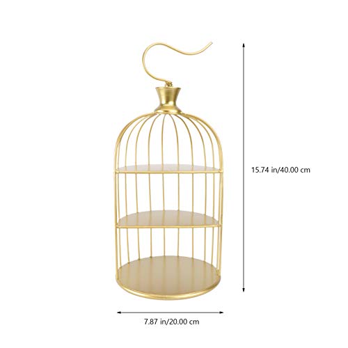 Cabilock 20Cm Dessert Server Stand Bird Cage Shaped Cupcake Muffin Fruit Display Rack Snack Appetizer Holder Shelf For Valentine's Day Gifts Banquet Wedding Birthday Party #TOP2