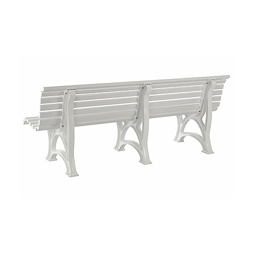 PROREGAL Gartenbank Jamaika | 4-Sitzer | Weiß | HxBxT 80x200x64cm | Witterungs- & UV-beständiger Kunststoff | Parkbank Sitzbank Außenbereich Garten Balkon Terrasse