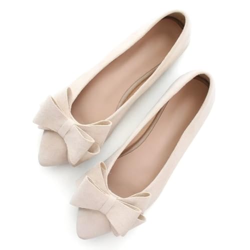 Image of TN TANGNEST Women Fashion Bowknot Flats Comfort Pointed Toe Dress Shoes