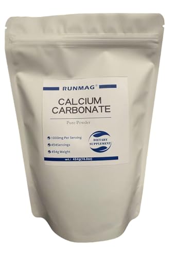 RUNMAG Ultra Fine 400 Mesh Powder Calcium Carbonate 16.0oz USP Food Grade