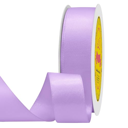 Image of Double Face Light Purple Satin Ribbon 7 /8 inch X 50 Yards for Gift Wrapping Very Suitable for Weddings Party Hair Bow Invitation Decorations and More
