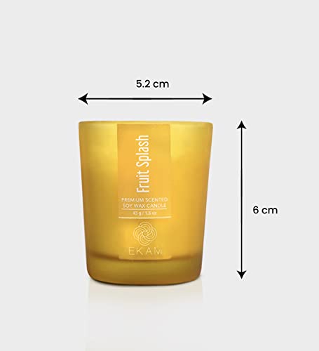 Image of EKAM Fruit Splash Votive Soy Wax Scented Candle, 40 Grams, 10 Hours Burn Time| Long Lasting Premium Candles | Ideal for Home Decor | Gifting & Aromatherapy (Pack of 9)