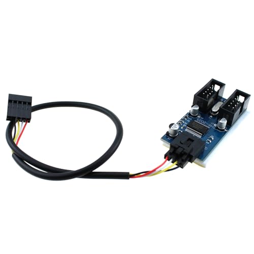 TAODAN 9 Pin USB Connector Male 1 to 4 Female Expansion Card USB 2.0 Splitter Cable Connector Electronic Components Suitable for Motherboard