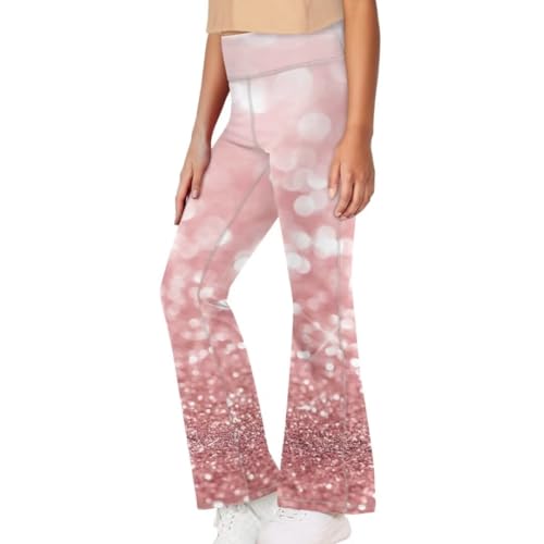 Image of Girls Flare Leggings 5-14T Cute Bell Bottoms for Girl Yoga Pants for Gym