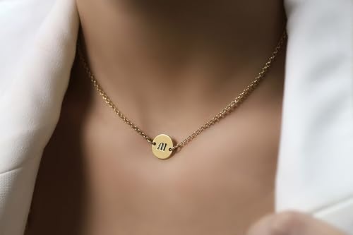 Collier lettres gothiques personnalisables avec pendentif initiales rond