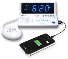 Sonic Bomb Traveler Alarm Clock (100db) with Bed Shaker & Vibrater with Adjustable Controls Alarm and Snooze Times, USB Port For Phone Charging, BONUS FREE 6 Ft Cable Included