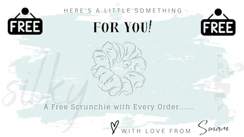 Image of Luxury Silk Scrunchies for Women and Girls, Hair Ties, Hair Band, Ponytail Holder (Seaweed)