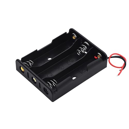 TECHZOCO Portapilas 18650, Soporte de Batería 18650, Caja para Pila 18650, Incluye Cable de 200mm, Voltaje Total: 11.1V (3.7V por Pila), Longitud 7.5 cm, Apto para 3 Pilas MR18650