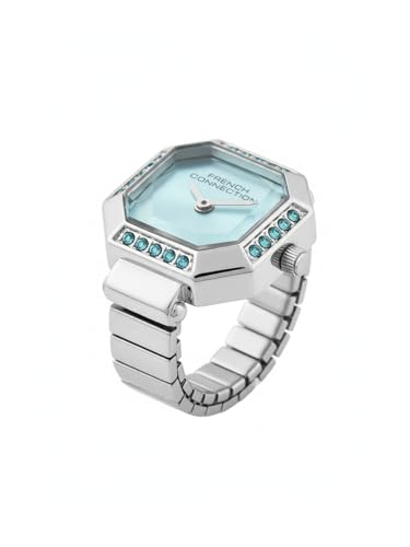 Image of French Connection Women's Sunray Blue Dial Analog Ring Watch - FCR01USM