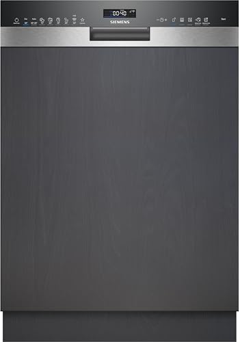 Siemens SN55ES12CE, iQ500 Smarter Geschirrspüler, Teilintegrierte Spülmaschine, 60 cm, Made in Germany, Besteckschublade, Besonders leise, varioSpeed, autoOpen dry, rackMatic, Innenlicht, glassZone