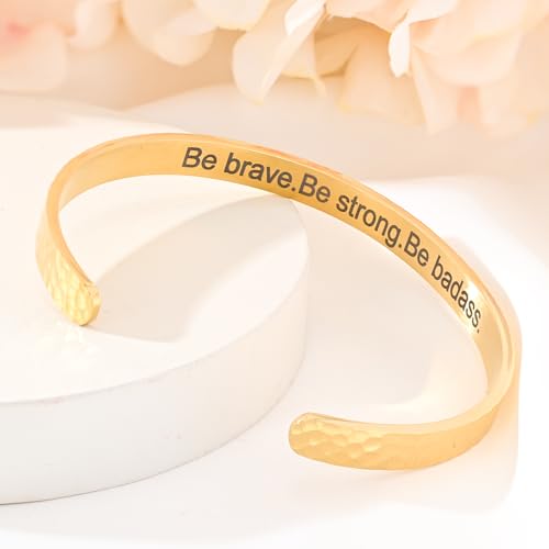 Inspirational Bible Verse Cuff Bracelet for Women, 18K Gold Plated Hammered Bangle, Christian Faith Jewelry Gift, Adjustable Non Tarnish2