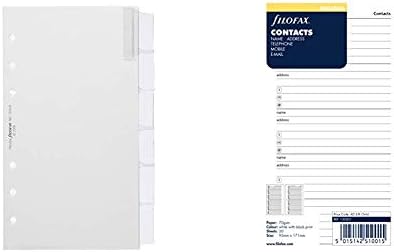 Filofax Personal Blank Index with Multi-Coloured Labels 6 Tabs - White