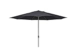 METRO Professional Sombrilla terraza exterior 4 m, parasol para jardín, patio, balcón, apertura con manivela, protección UV, negro/gris