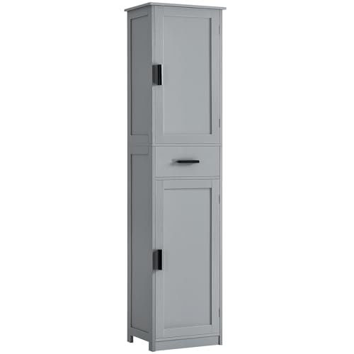 Comparison: Best Greige For Kitchen Cabinets 8 usikey 67“ Tall Bathroom Cabinet, Storage Cabinet with 4 Shelves & 2 Doors, Narrow Storage Cabinet for Bathroom, Living Room, Home Office, Greige