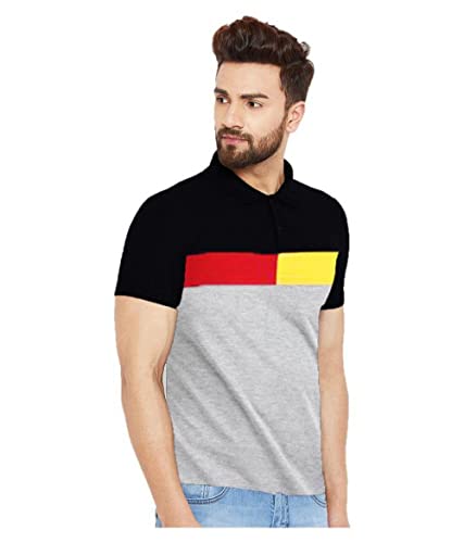 Image of LEOTUDE Men's Regular Fit Round Neck Colorblock T-Shirt for Men (Pack of 2)
