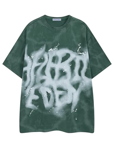 Image of Aelfric Eden Mens Graphic Tee Shirts Oversized Baggy Loose Cotton T-Shirt Streetwear Casual Summer Y2k Shirt