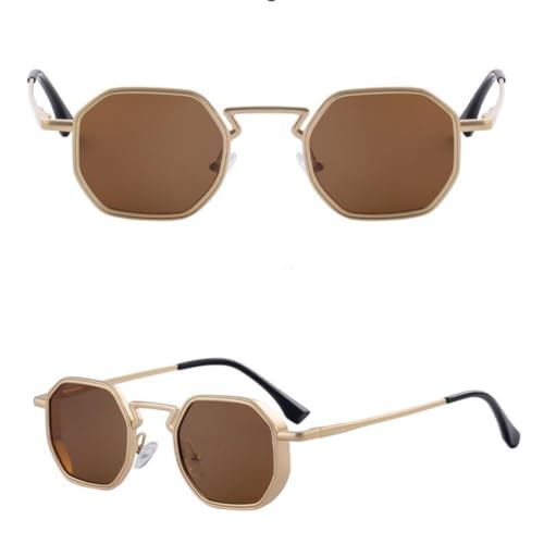 Lunettes de soleil punk vintage petite monture métal homme