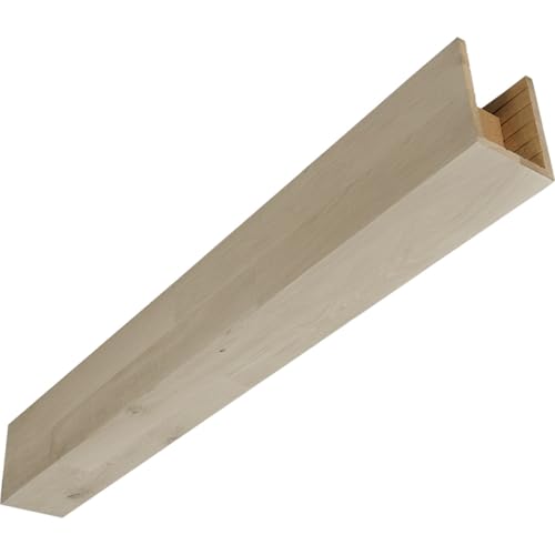 AmeriCraft Wood Smooth Beam, 3-Sided (U-Beam), 5 1/2"W x 3 1/2"H x 96"L, White Washed Pickling Finish, Stain Grade White Oak