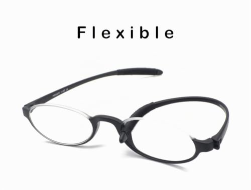 Mcoorn Lunettes de Lecture Ovale Flexible Lumière pour Femme Homme, Lunettes de Presbytie Demi Monture avec Étui, Dioptries +2.25 – vue 6