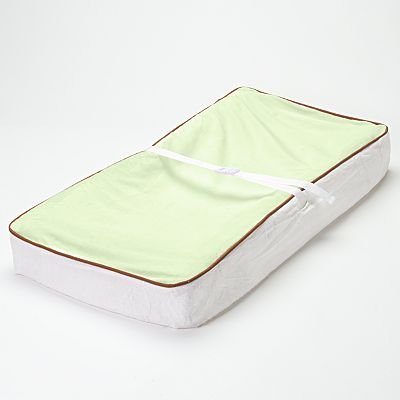 Bacati - Velor Lime/White/Chocolate Plush Changing Pad Cover