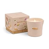 Paddywax Bistro Hand Painted Scented Candle in Ceramic Reusable Food-Safe Jar with Gift Box, Soy Candle with Approx. 56 Hour Burn Time, French Baguette, 8 oz