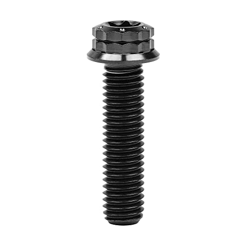 Image of Titanium Flange 12 Point Head M8 x15 20 25 30 35 40 45 50 55 60 65mm Screw Bolt Pack of 4 (M8x30mm, Black)