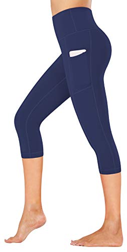 Fengbay Yogahose mit hoher Taille, Yogahose, Bauchkontrolle, Workout, Laufen, 4-Wege-Stretch-Yoga-Leggings, Marineblau, S Cover