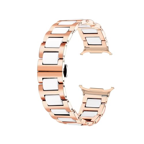 [PLYYQZM] �Z���~�b�N+���^���o���h�́C�ɍ��� Sam su ng Watch Ultra 47mm�A�ɍ��� Galaxy Watch 8 Classic 40 44 46mm�X�e�����X�o���h�ɓK���Ă���(Rose gold white,For G